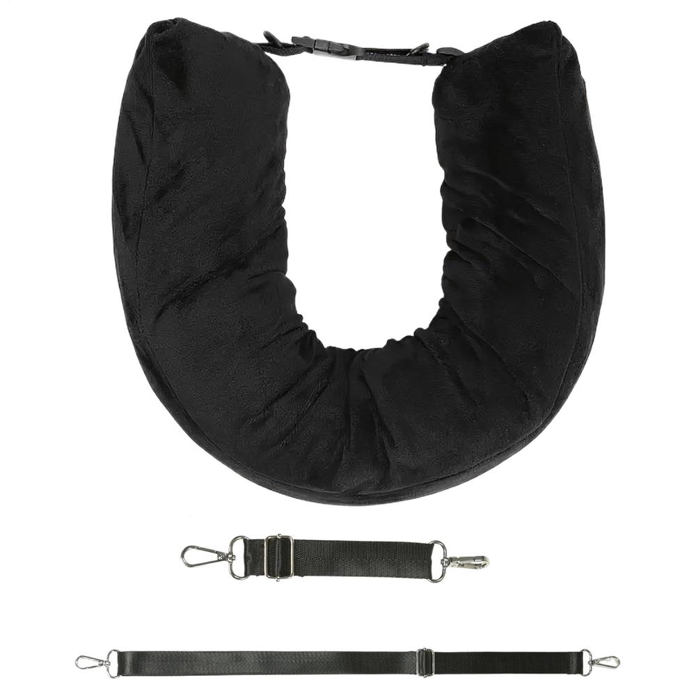 

Portable Fillable Neck Pillow Space-saving Fillable Clothes Neck Pillow Multifunctional U-shaped pillow For Car Train Airplane чорний