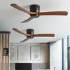 Living Room Bedroom Solid Wood Ceiling Fan Creative Villa Hotel Decoration Fan Nordic Minimalist Variable Frequency Fan