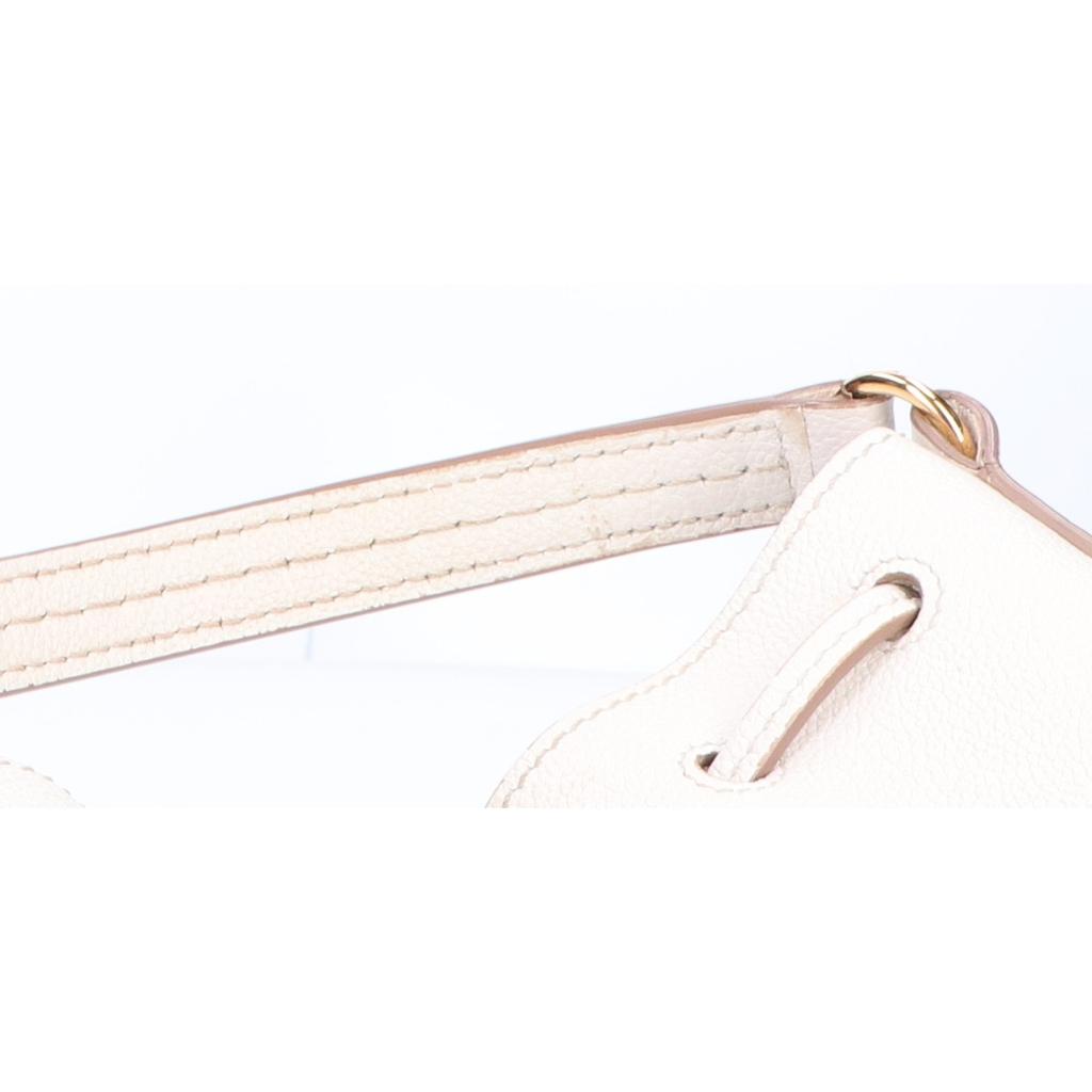 TOD'S Timeless 2-Way Drawstring Bucket Bag Shoulder bag whiteUsed