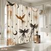 Birds & Stars Shower Curtain – Elegant Celestial Design, 2D Flat, Multiple Sizes, 59X70.8In To 90.5X70.8In, Includes Hooks