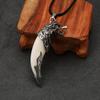 1 Stück Herren Wolfszahn Halskette, Cooler Anhänger Edelstahlkette Schmuck, Vatertagsgeschenk