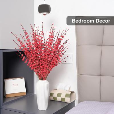 10 Stück lange künstliche Jasminblumen, Blumenstrauß aus künstlichen Jasminblüten für DIY-Blumenkunst, Pflanzen, Zuhause, Büro, Hochzeit, Tischdekoration, Party, Vase, Dekoration