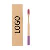 Custom Three Side Sealed Kraft Pouch BPA Free Color Painted Round Handle Adult Soft Bamboo Toothbrush