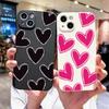 Luxury Love Heart Phone Case For iPhone 16 15 14 13 12 11 Pro Max Mini XS X XR 7 8 Plus SE 2 2020 Shockproof Soft Silicone Cover