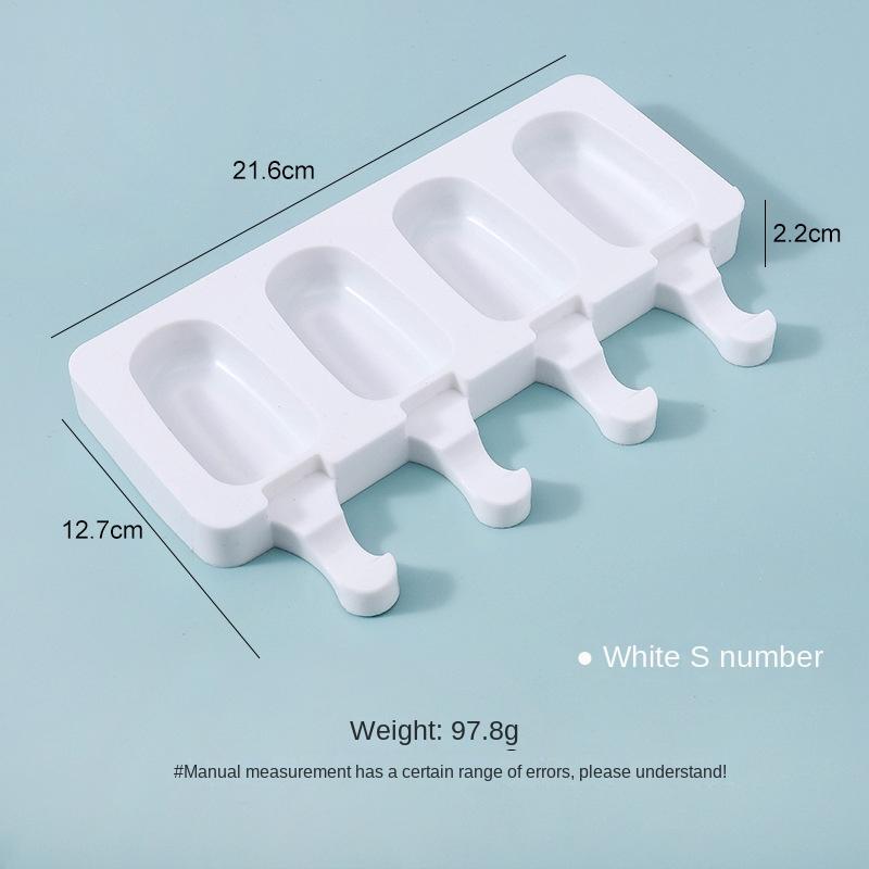 Popsicle Molds Set of 2 Ice Pop Molds Silicone 4 Cavities Ice Cream Oval Cake Pop Mold with 50 Wooden Sticks for DIY Popsicle