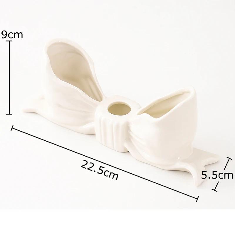 

Керамические подсвечники в форме бантика, украшение для стола, романтический подсвечник, горелка для воска, подставка для свечи, эстетический декор для комнаты