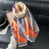 Autumn and winter Chinese style imitation cashmere lotus scarf women's office air conditioner shawl dual-purpose thickened warm scarf