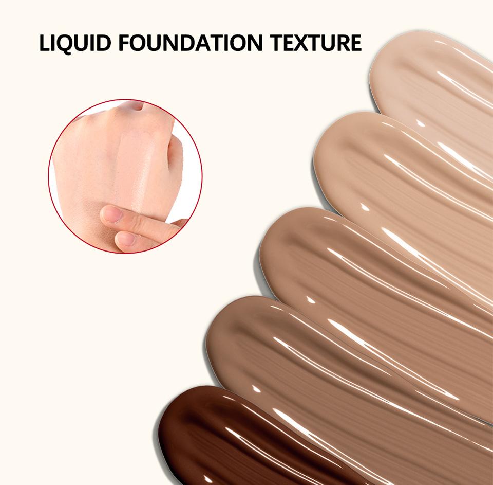 Lakerain Mattierende Foundation Basiscreme Langanhaltend Weichzeichner Matt Natürlicher Sitz Abdeckung Concealer Wasserdicht Gesichtsbasis Make-up