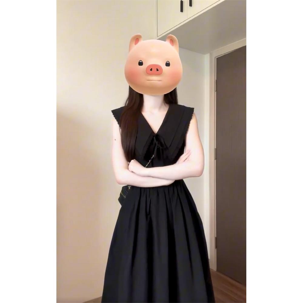 Black sleeveless dress children's casual summer new small waist dress