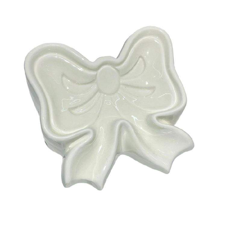 Ceramic Soap Holders with Bows Drainages Enhanceds Design Bathroom Counter Organizers Decorative Sink Tray