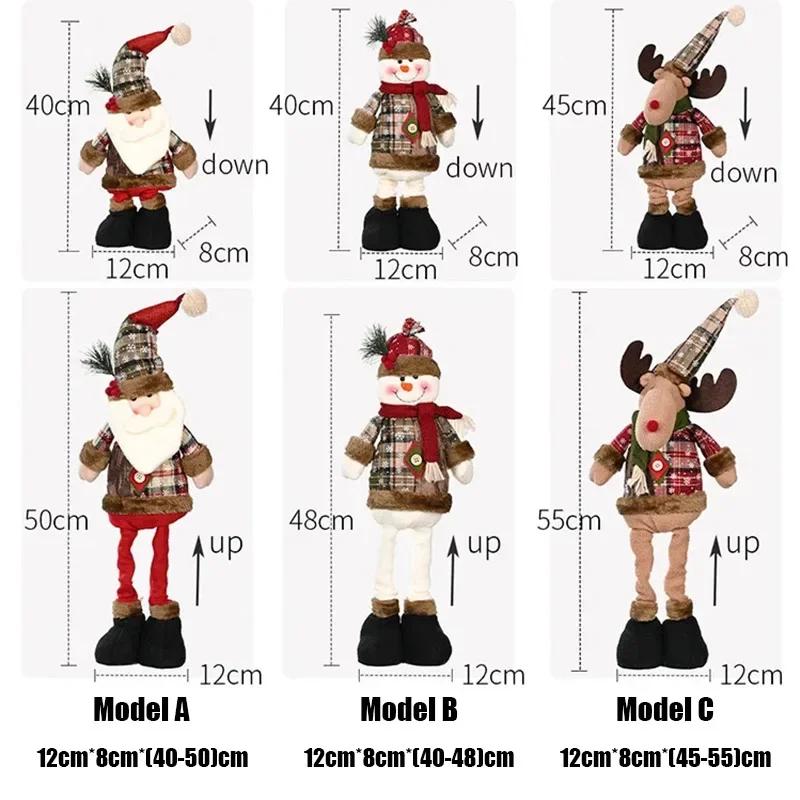 Christmas Dolls Tree Decor New Year Ornament Reindeer Snowman Santa Claus Standing Doll Navidad Decoration Merry Christmas 2025