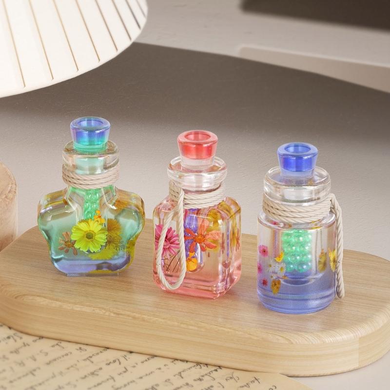 DIY Cute Small Drift Bottle Pendant Silicone Mold Handmade Star Heart Shaped Wishing Bottle Keychain Charm Ornament Resin Mould