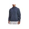 Under Armour Stormproof Solid Color Logo Print Zip Hoodie Jacket Men Outerwear Grey 1376066-044