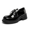 Fashion 5CM Autumn Spring Women Oxford Flats Shapes Brogue Leather Full Black Office Outsole Mole Female Ballet Derby Shoes Ladies