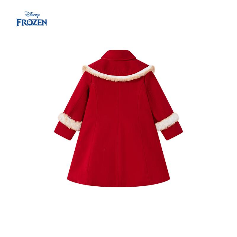 Disney Girls' Mid-Length Red Wool Blend Coat with Detachable Cape