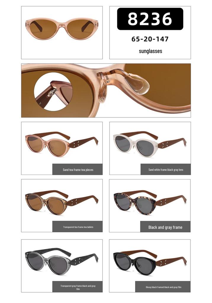 Retro European & American Cat-Eye Sunglasses - UV Protected Imitation Wood Grain for Women & Men