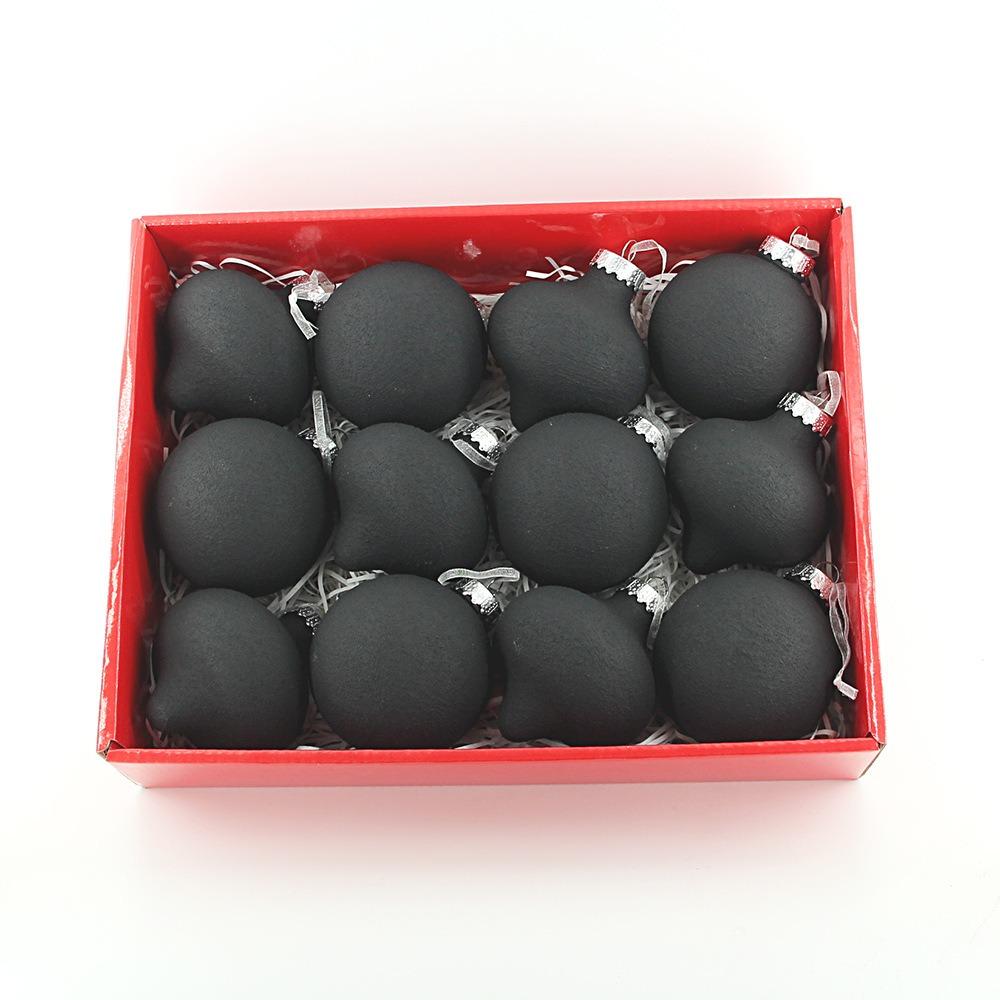 

12 шт. Разноцветные рождественские шары Водонепроницаемые рождественские декоративные шары Подвесное украшение на рождественскую елку Новый год чёрный