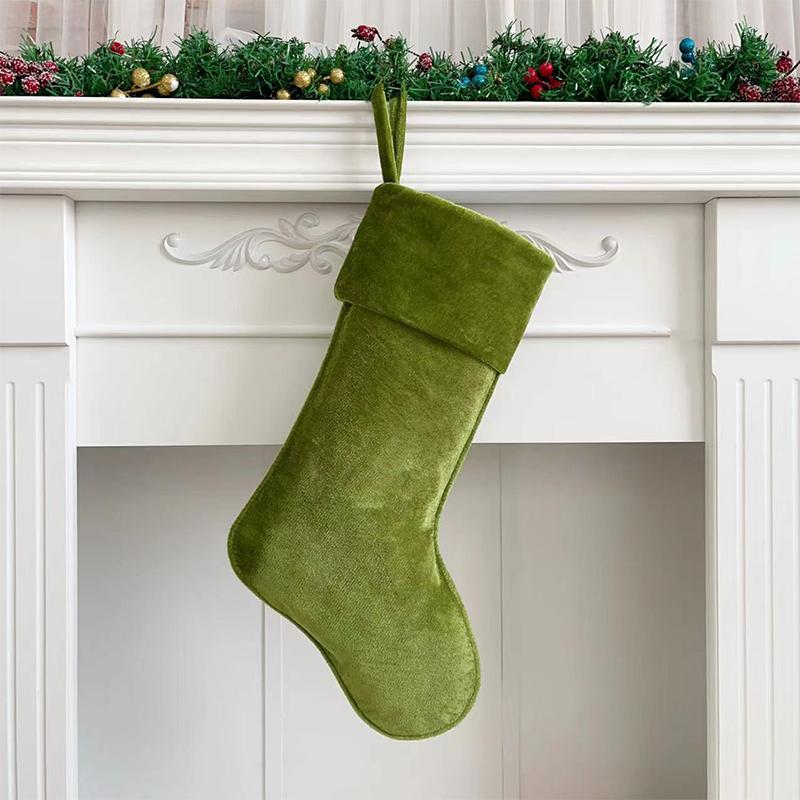 20In Large Velvet Christmas Stocking Plush Hanging Gift Candy Bag For Fireplace Mantel Xmas Tree Holiday Home Decoration