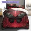 Chain Butterfly Pattern Bedding Quilt Set Quilt Cover Pillowcase Home Decoration Gift (1 * Duvet Cover + 2 * Pillowcase, Without Core)