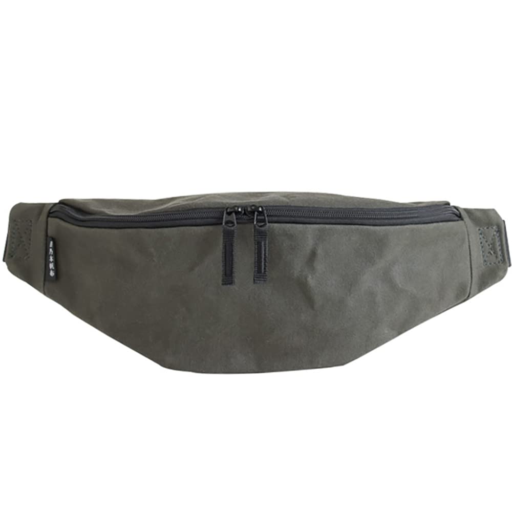 

Hinomoto Canvas Body Moss Green in with Back or Shoulder Strap Bag/Waist Pouch, (Water-Repellent/Made Japan), Pocket, One-Shoulder, Canvas, Crossbody,