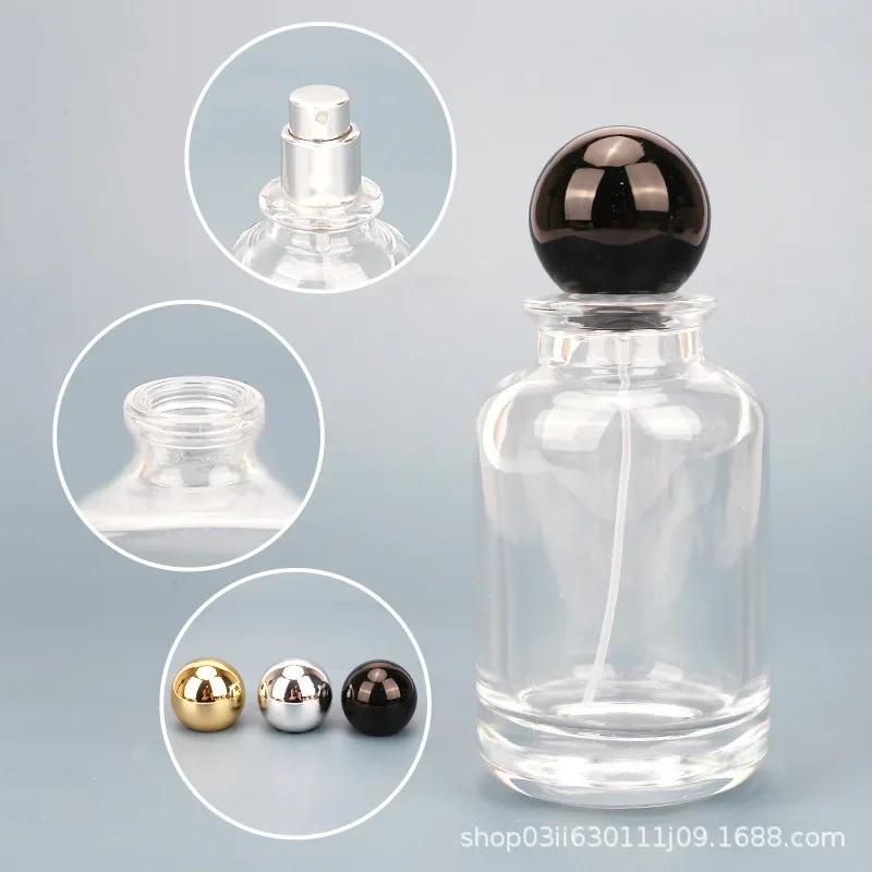 30-100ml Glas Parfümflasche Transparent Versiegelt 50ml Drucksprühflasche Kugelförmiger Verschluss Kosmetik Nachfüllung Leere Nachfüllbare Flaschen