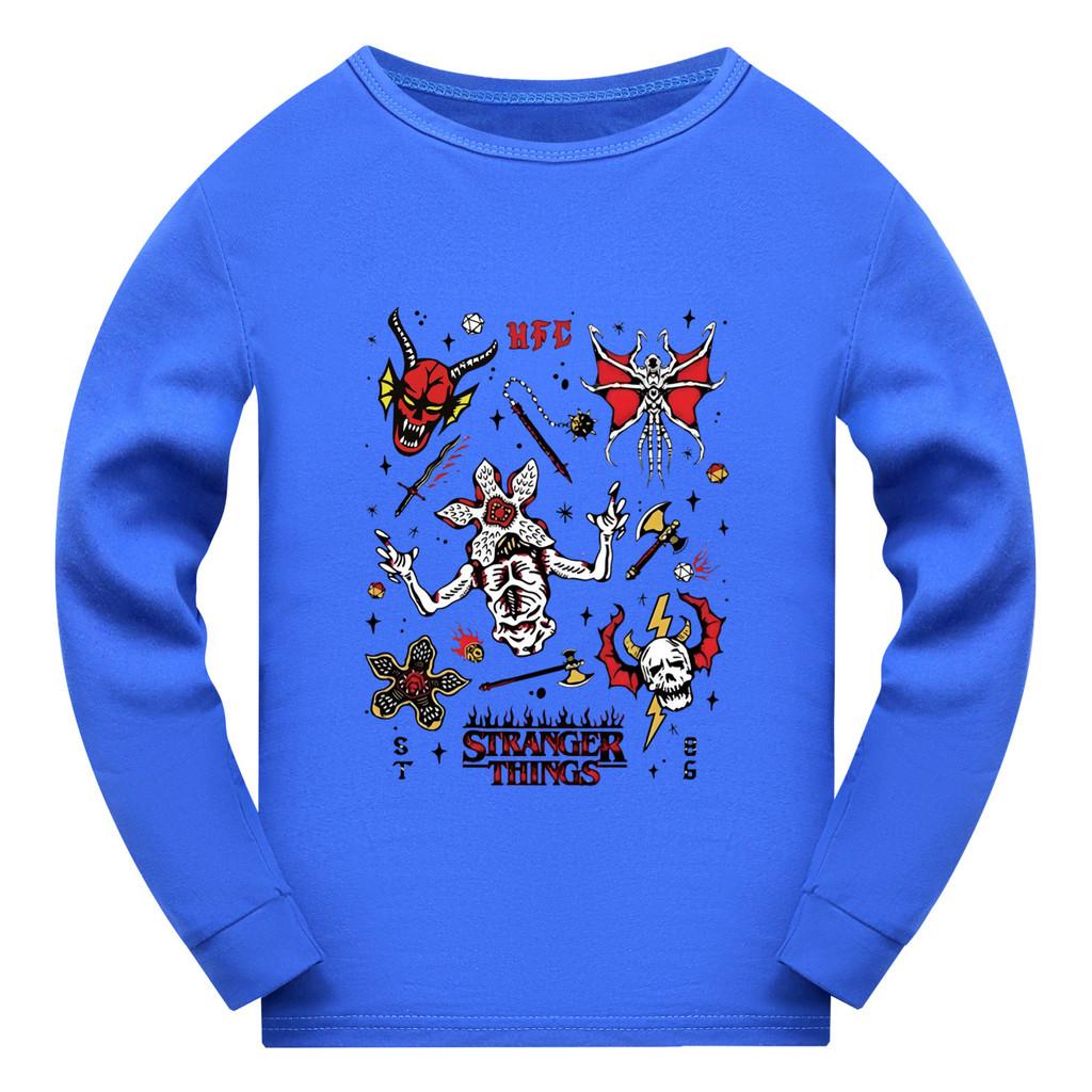 5254 Kids Boys Girls Stranger Print Long Sleeves T-Shirt