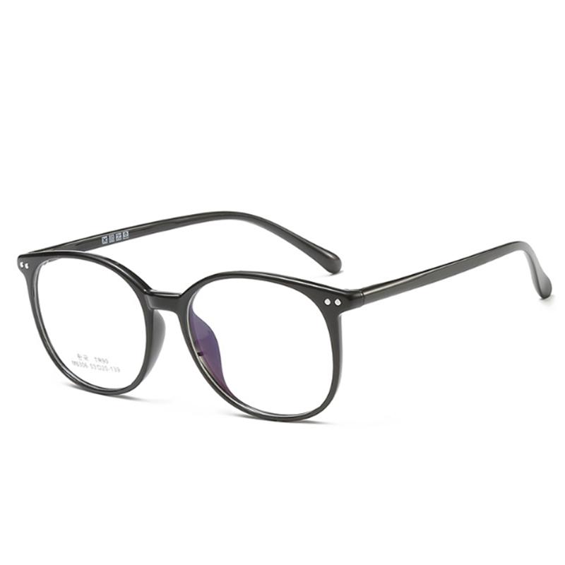 -1 -1.5 -2 -2.5 -3 -3.5 -4 -4.5 -5.0 -5.5 -6.0 Classic Rivets Big Round Myopia Glasses With Degree Women Men Black Glasses Frame