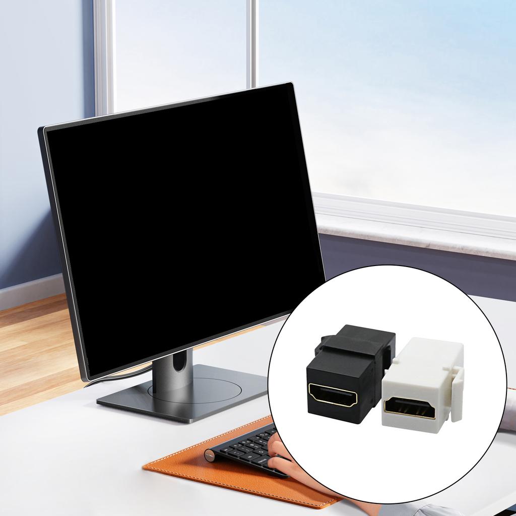 HDMI Keystone Jack Female To Female Adapter HDMI Coupler for Wall Plate 4K Video Support Black