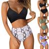 Women's Striped Printing Padded Push Up 2 Piece Bikini Sets Swimsuits Beachweart
