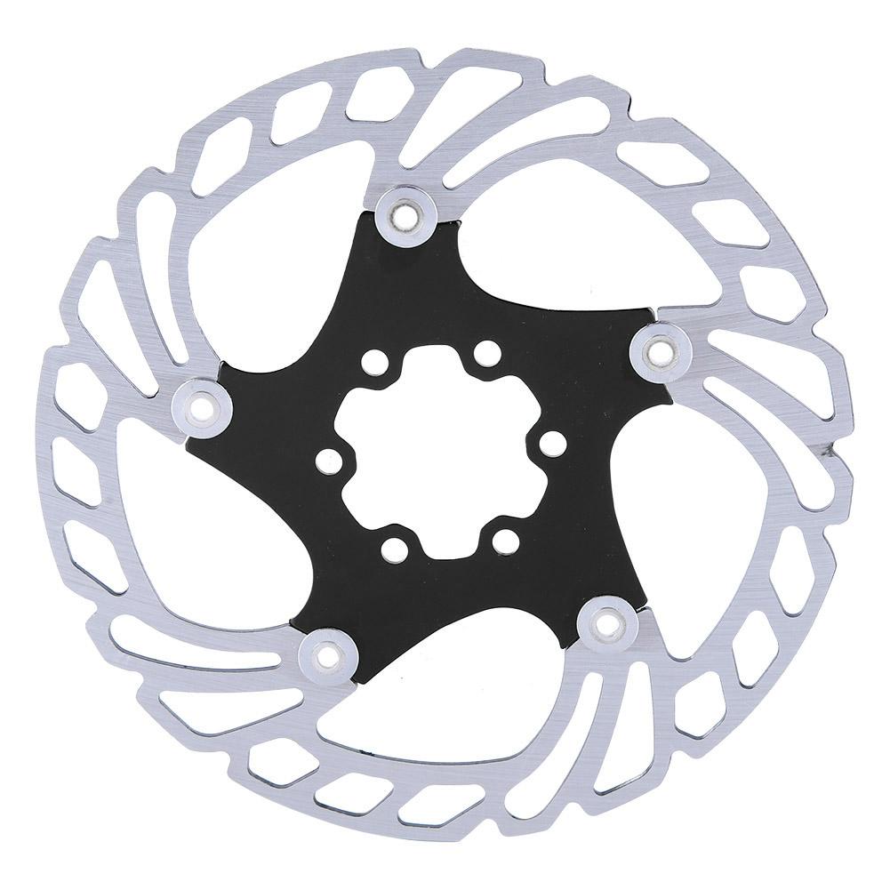 180mm Floating Disc Six Bolts Bicycle Mountain Bike Brake Disc Cycling Accessory(blacksilver )