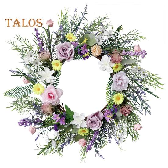 Květy jarní věnec přední dveře girlanda umělé květiny věnec dveří domů jarní párty statek svatební dekorace