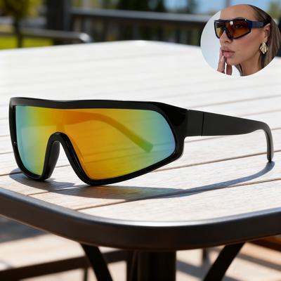 New UV400 One-piece Cycling Sunglasses Women Sports Outdoor Photography Neutral Street Sunscreen Glasses