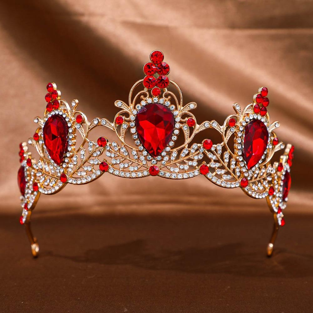 Luxury Baroque Crown Shiny Rhinestone Crown Fashion Princess Tiara  Bridal