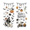 Watercolor Halloween static window sticker Skull ghost pumpkin bat Halloween party window decoration static