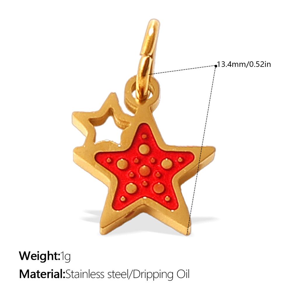 Niche Gold Star Moon Sun Planet Pendant Fashion Versatile Oil Drip Diamond Personalized Accessories
