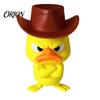 Angry Duckling Figurine Duck Desk Figurine, 3D Printed Yellow Office Decoration with Cowboy Decorative Car Accessories Hat, Little Animal Ornament for