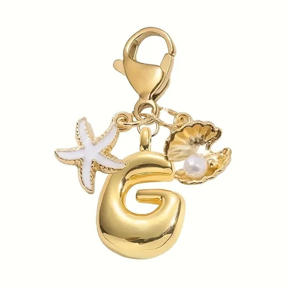 Golden 26 Letters Keychain Retro Backpack Pendant Unisex Bag Charm Friends
