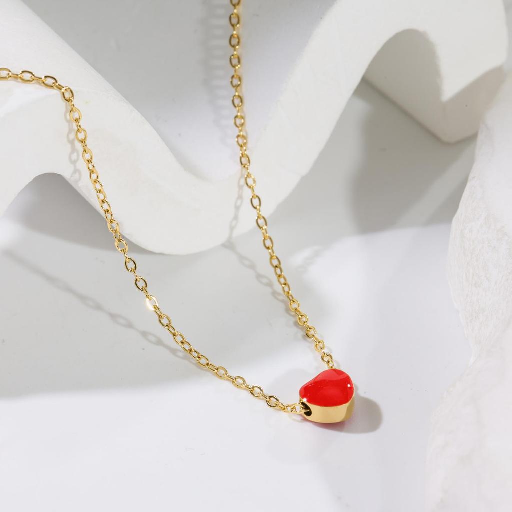 Xiaohong Love Pendant Necklace Titanium Steel Clavicle Chain Women'S Non-Fading Couple Gifts