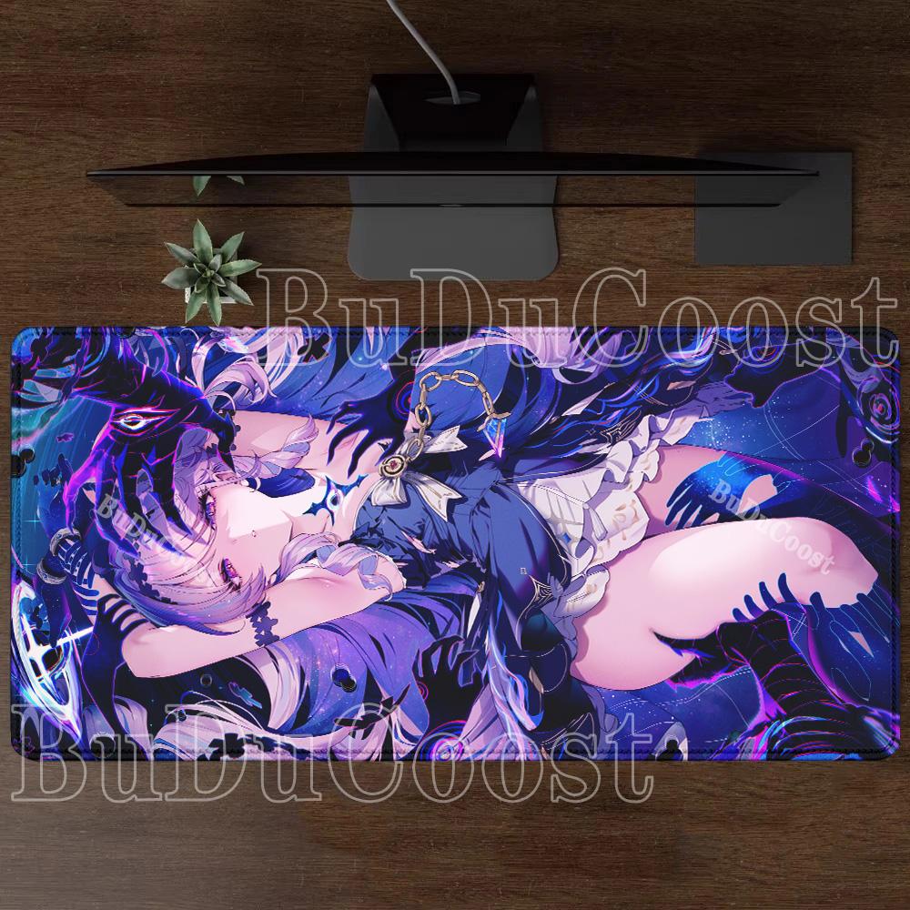 Denia Wuthering Waves Mousepad Kawaii Anime Girl Gaming Keyboard Mouse Pad Office Accessories HD Printing Overlock XXL Desk Mat