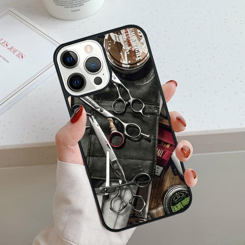 Barber Scissors Hairstylist Salon Phone Case For iPhone 17 Air 11 12 13 14 15 16 Pro Max Cover For iPhone 17 Air Max 5 Plus