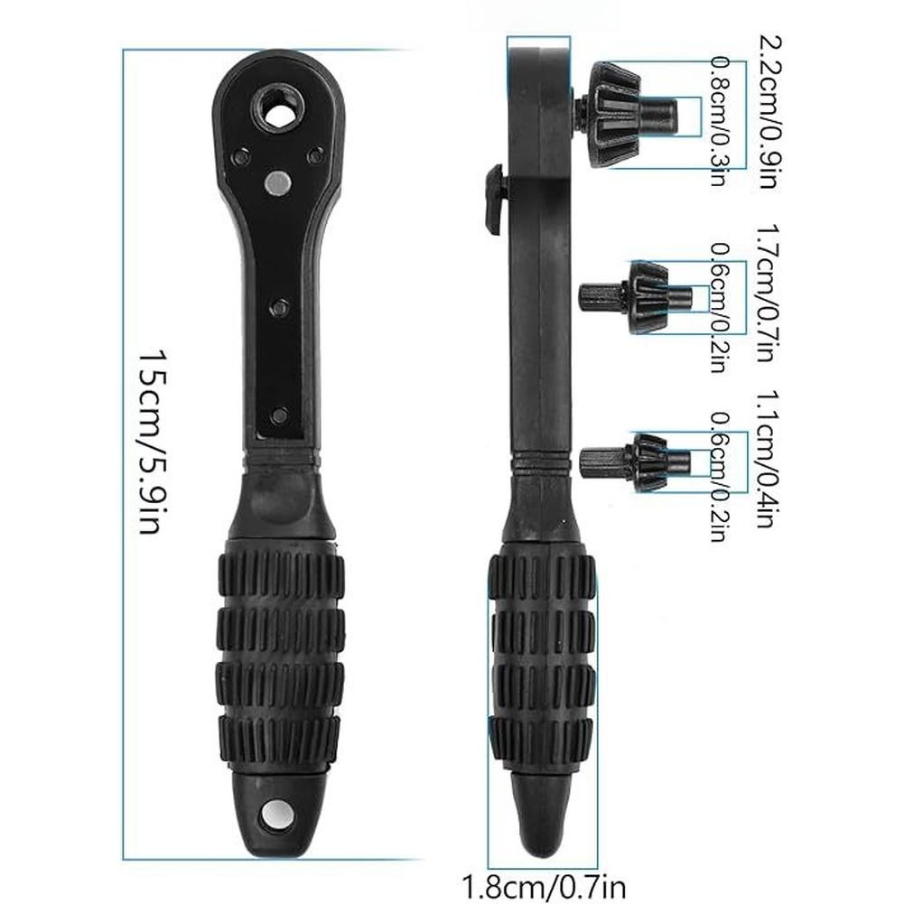 3-in-1 Ratchet Drill Chuck Key With Magnetic Tips Anti-Slip Handle For Quick Bit Changes Home Hand Tools