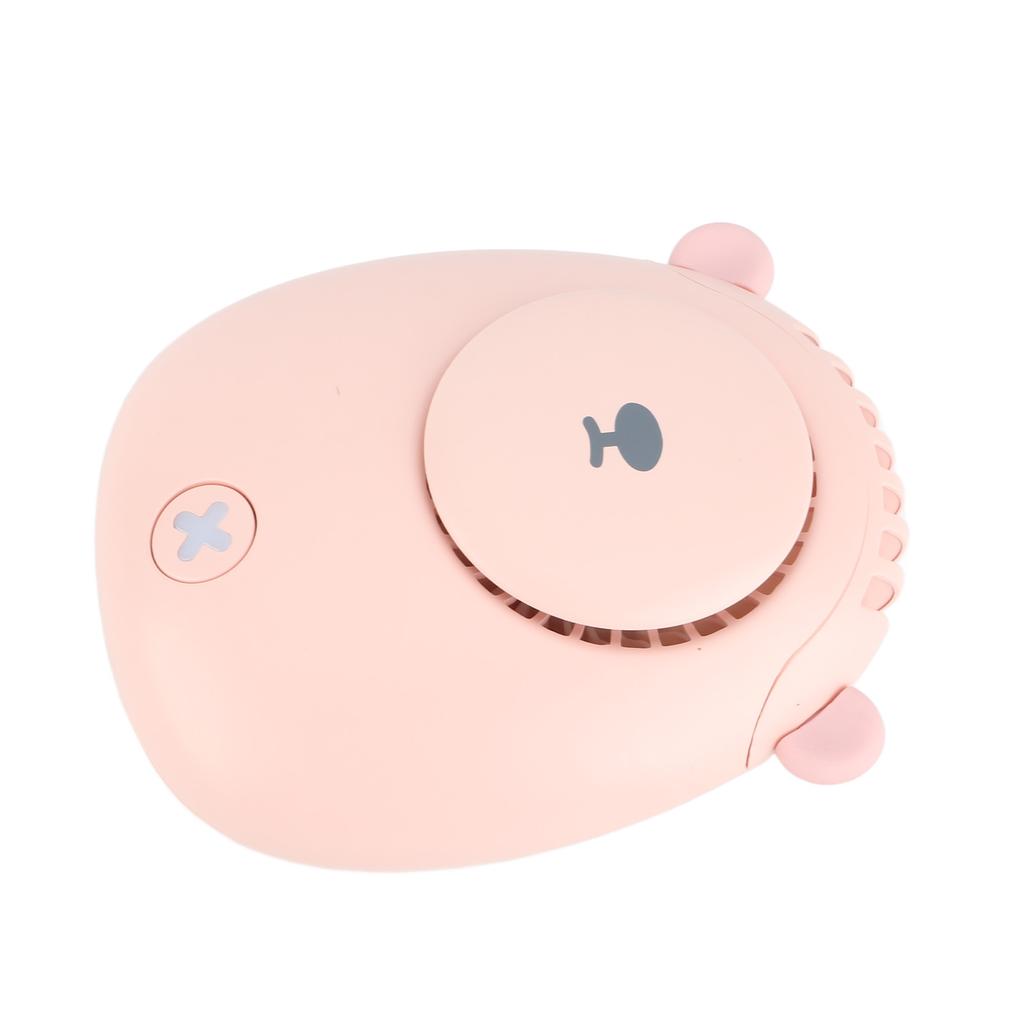 Electric Fan Hanging Neck Portable Mini Fan with 3?Gear Wind Speed USB Charging for SummerPink