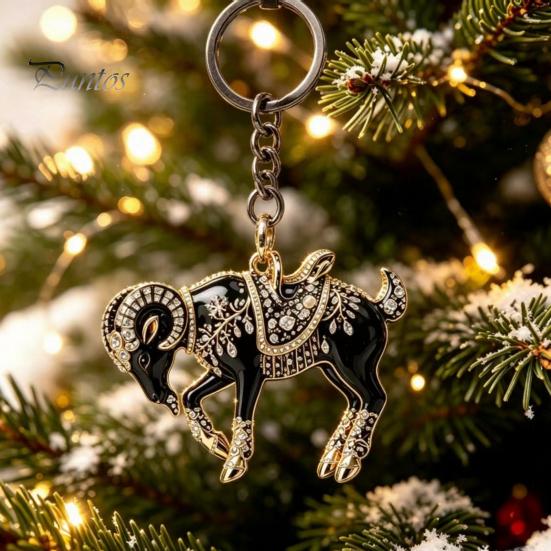 Animal Lover Keychain Acrylic Black Sheep Keyhcain, Goat Shaped Car Key Ring Pendant, Backpack Handbag Charm Hanging Decoration