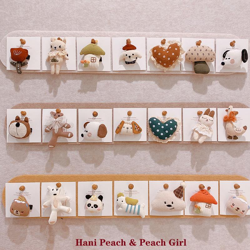 Urocze materiałowe grzybki spinki do włosów dla dzieci dziewczynek klips do włosów opaska spinki akcesoria wsuwka nakrycie głowy ozdoba głowy