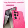Glitter Case for Samsung Galaxy S25 Ultra S24 Plus S23 Fe A55 5G A15 Cute Sparkly Bright Color Phone Cover Women Girls Shiny Bling Accessories Pink