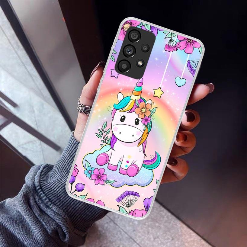 Pink Unicorn Rainbow Phone Case For Samsung Galaxy A17 A16 A15 A14 A13 A57 A56 A55 A54 A53 A37 A36 A35 A34 A33 A26 A25 A24 A23 G