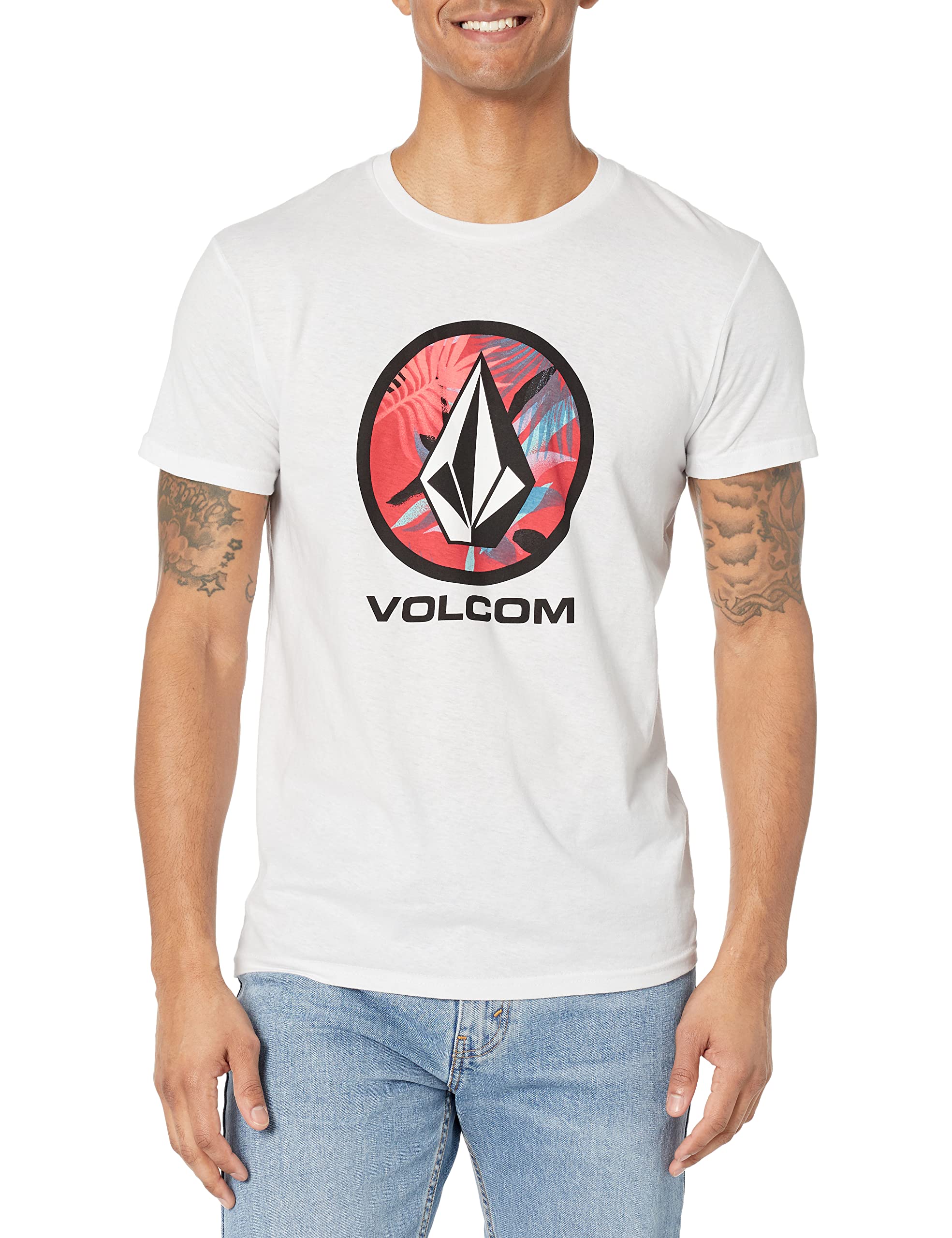 

Футболки Volcom з графічним принтом Чоловічі Жіночі Великих Розмірів Повсякденні З коротким рукавом З круглим вирізом Бавовняна футболка Модний Вуличний Всесезонний Топ S