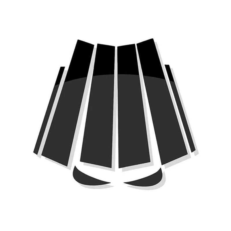 8Pcs Car Polished Black Window Pillar Door Post Trims Cover BC Column Panel Stickers For Toyota Camry 2018 2019 2020 2021-2024