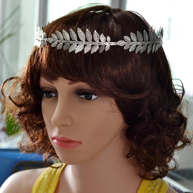Fashion Gold Leaf Crown Laurel Tiara Grecian Leaf Back Headpiece Pearl Wedding Tiara Headband Hair Crown Bridal Hair Accessories