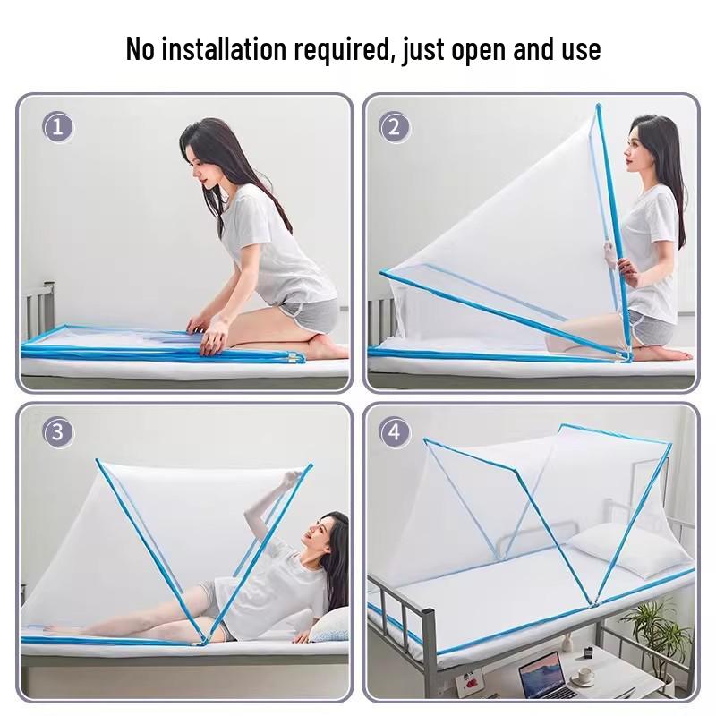 2026 No-Install Foldable Full-Cover Portable Single Bed for Home & Dorm